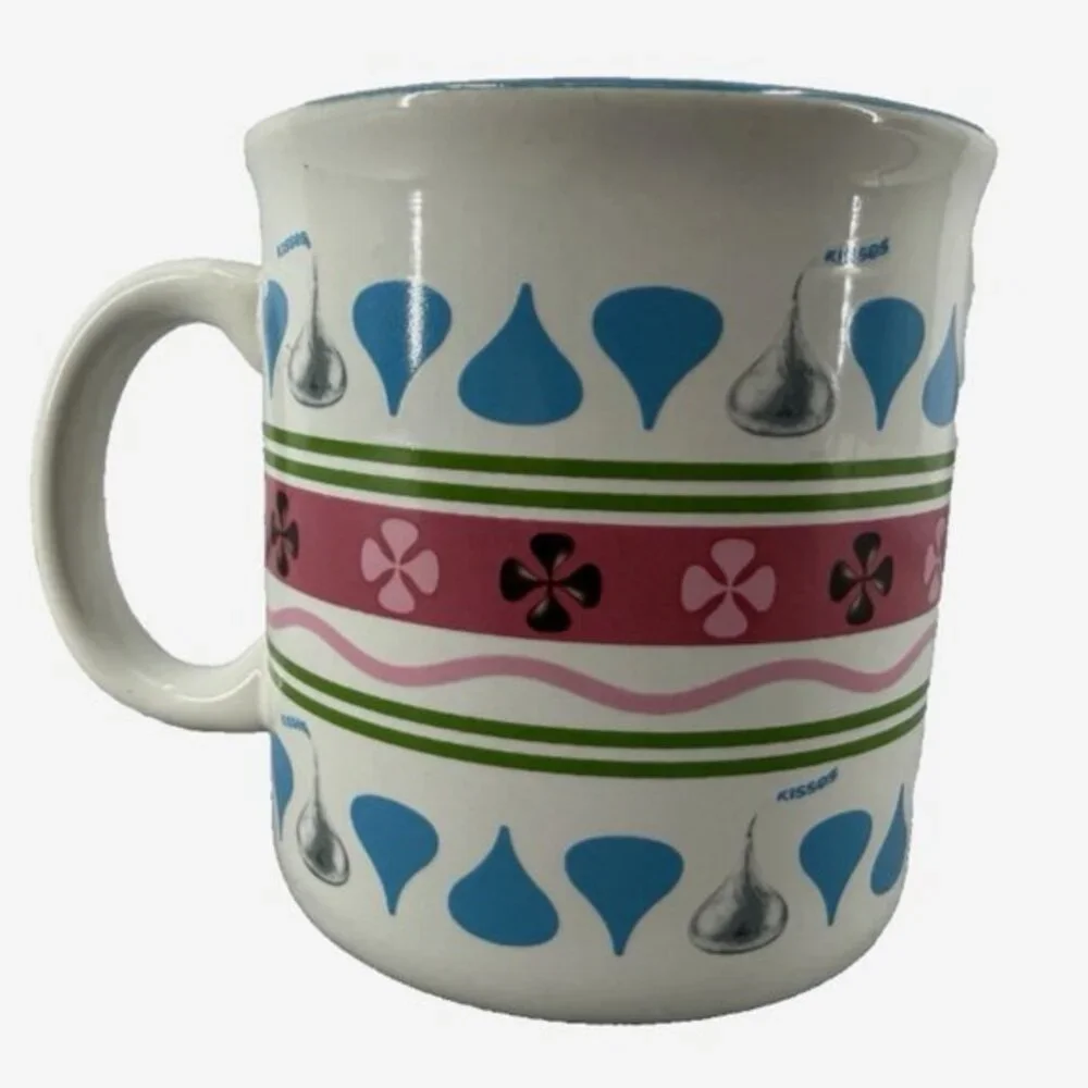 Vintage Hershey's‎ Kisses Mug Coffee Multicolor Ceramic 12 oz. Retro Candy Y2K